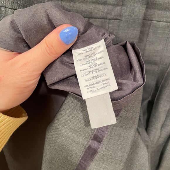 J.Crew Sleeveless Button up Pleated Wool Sheath Dress Gray 8 - Picture 8 of 12